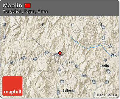 Shaded Relief Map of Maolin