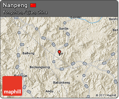Shaded Relief Map of Nanpeng