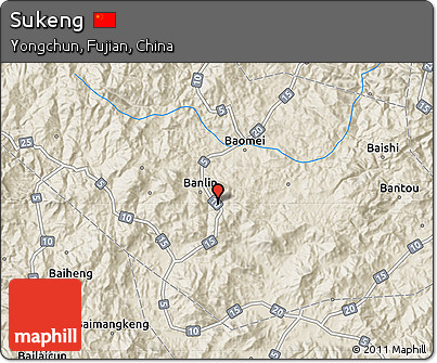 Shaded Relief Map of Sukeng