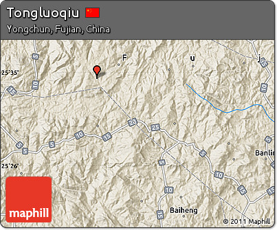 Shaded Relief Map of Tongluoqiu