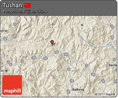 Shaded Relief Map of Tushan