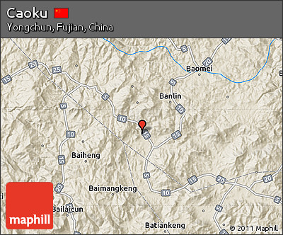 Shaded Relief Map of Caoku