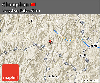 Shaded Relief Map of Changchun