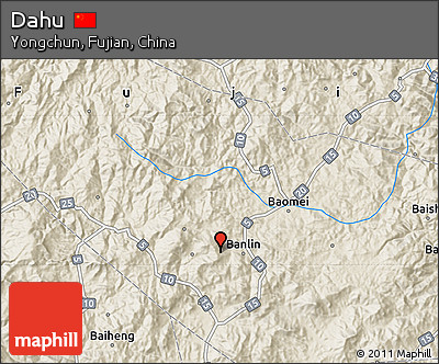 Shaded Relief Map of Dahu