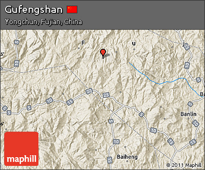 Shaded Relief Map of Gufengshan
