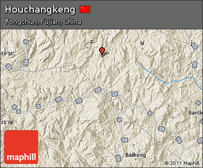 Shaded Relief Map of Houchangkeng