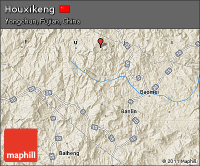 Shaded Relief Map of Houxikeng