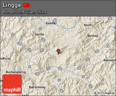 Shaded Relief Map of Lingge