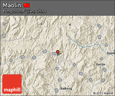 Shaded Relief Map of Maolin