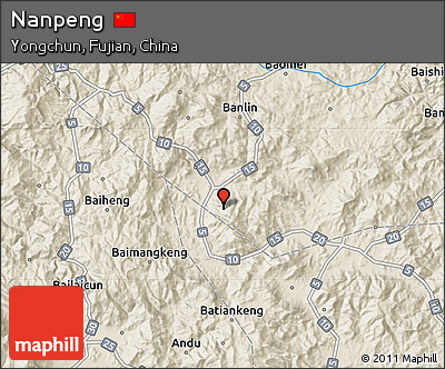 Shaded Relief Map of Nanpeng