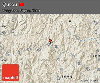 Shaded Relief Map of Qutou