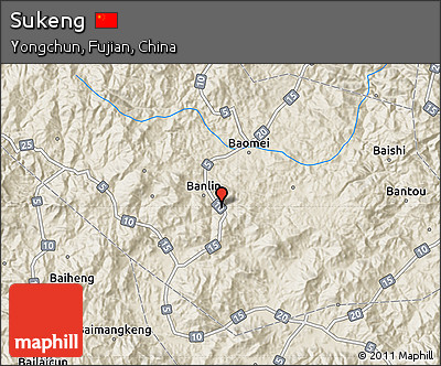 Shaded Relief Map of Sukeng