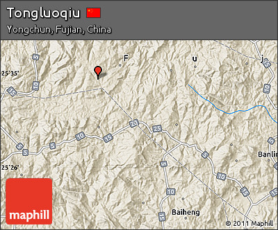 Shaded Relief Map of Tongluoqiu