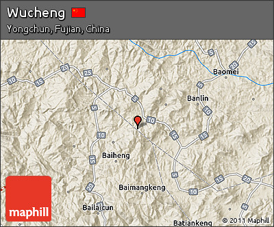 Shaded Relief Map of Wucheng