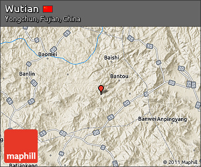 Shaded Relief Map of Wutian