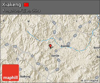 Shaded Relief Map of Xiakeng