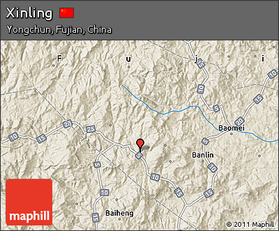 Shaded Relief Map of Xinling