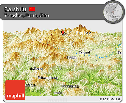 Physical Panoramic Map of Baishilu