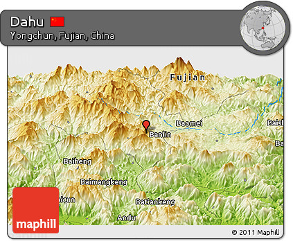Physical Panoramic Map of Dahu