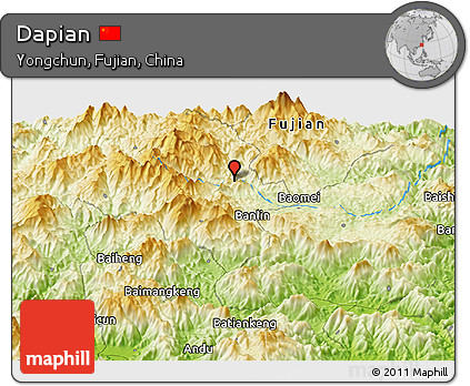 Physical Panoramic Map of Dapian
