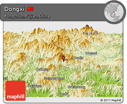 Physical Panoramic Map of Dongxi