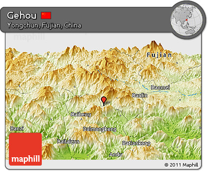 Physical Panoramic Map of Gehou