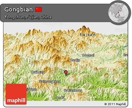 Physical Panoramic Map of Gongbian