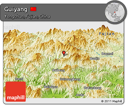Physical Panoramic Map of Guiyang