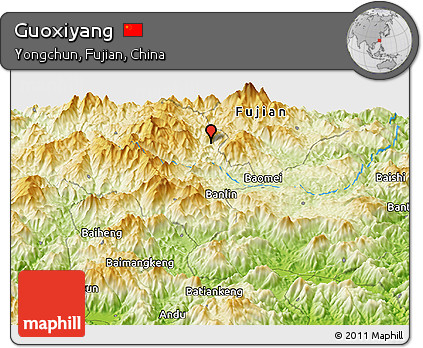Physical Panoramic Map of Guoxiyang