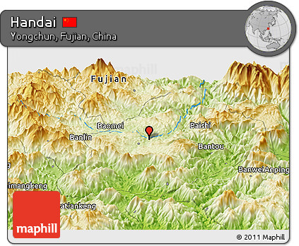 Physical Panoramic Map of Handai