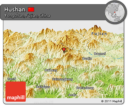 Physical Panoramic Map of Hushan