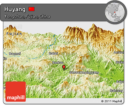 Physical Panoramic Map of Huyang