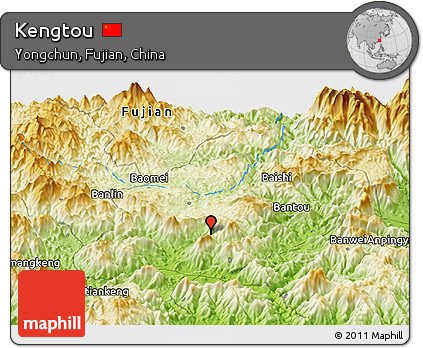 Physical Panoramic Map of Kengtou