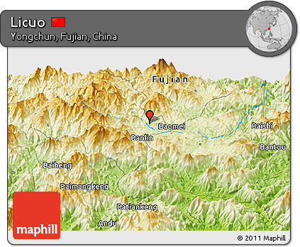Physical Panoramic Map of Licuo