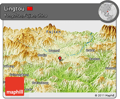 Physical Panoramic Map of Lingtou