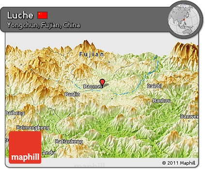Physical Panoramic Map of Luche