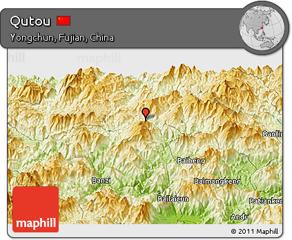Physical Panoramic Map of Qutou