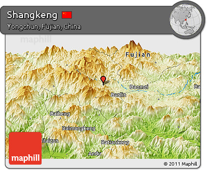 Physical Panoramic Map of Shangkeng