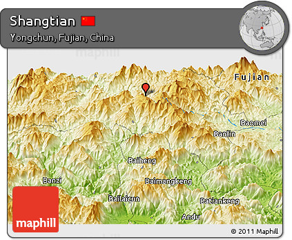 Physical Panoramic Map of Shangtian