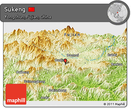 Physical Panoramic Map of Sukeng