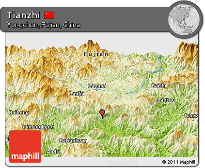Physical Panoramic Map of Tianzhi