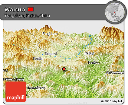 Physical Panoramic Map of Waicuo