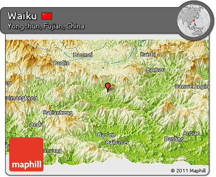 Physical Panoramic Map of Waiku