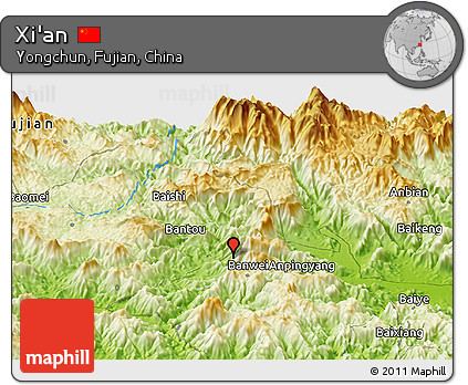 Physical Panoramic Map of Xi'an