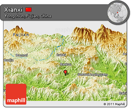 Physical Panoramic Map of Xianxi
