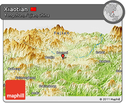 Physical Panoramic Map of Xiaotian