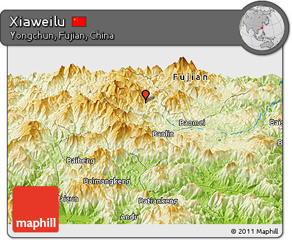 Physical Panoramic Map of Xiaweilu