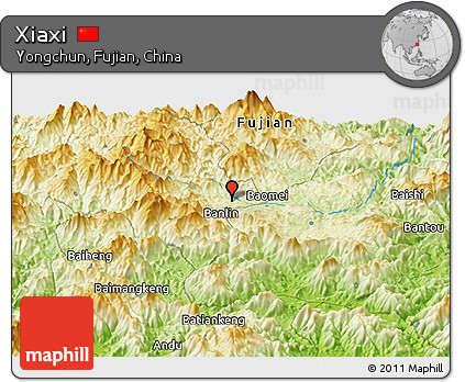 Physical Panoramic Map of Xiaxi