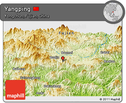 Physical Panoramic Map of Yangping