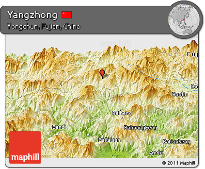 Physical Panoramic Map of Yangzhong